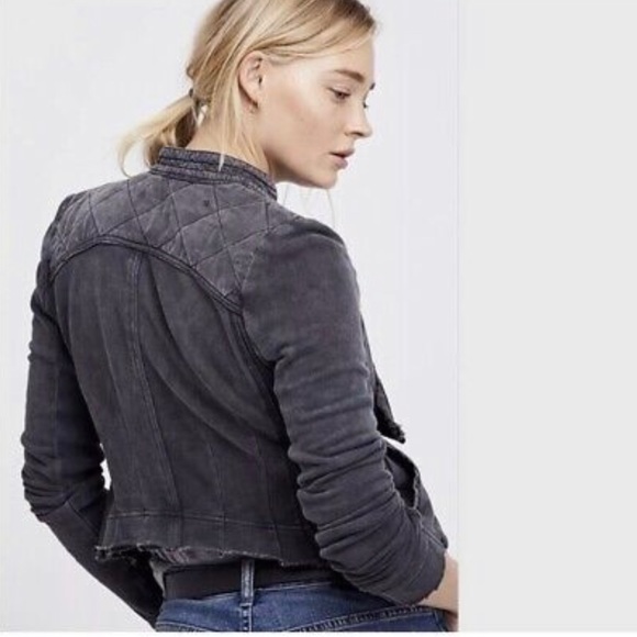 XS Free People Knit Black Moto Jacket - Picture 4 of 10